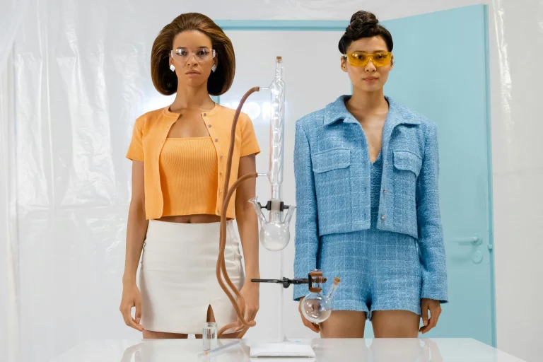 The image displays women experimenting to find fashion inspiration. Copyright cottonbro studio/Pexels.